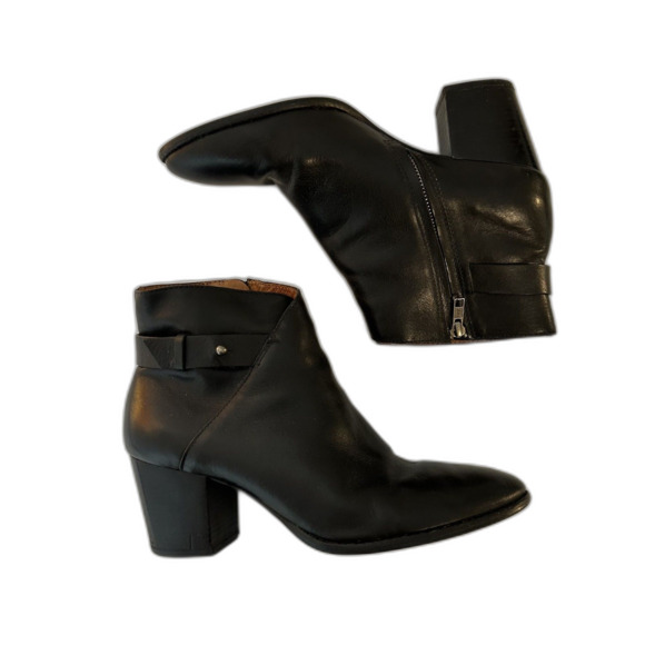 Madewell Womens The Kelci Heeled Boot Ankle Booties Size 10 Black Leather - Picture 8 of 16
